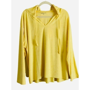 Rebellious One Plus Size Terry Hoodie In Pale‎ Banana-NWT